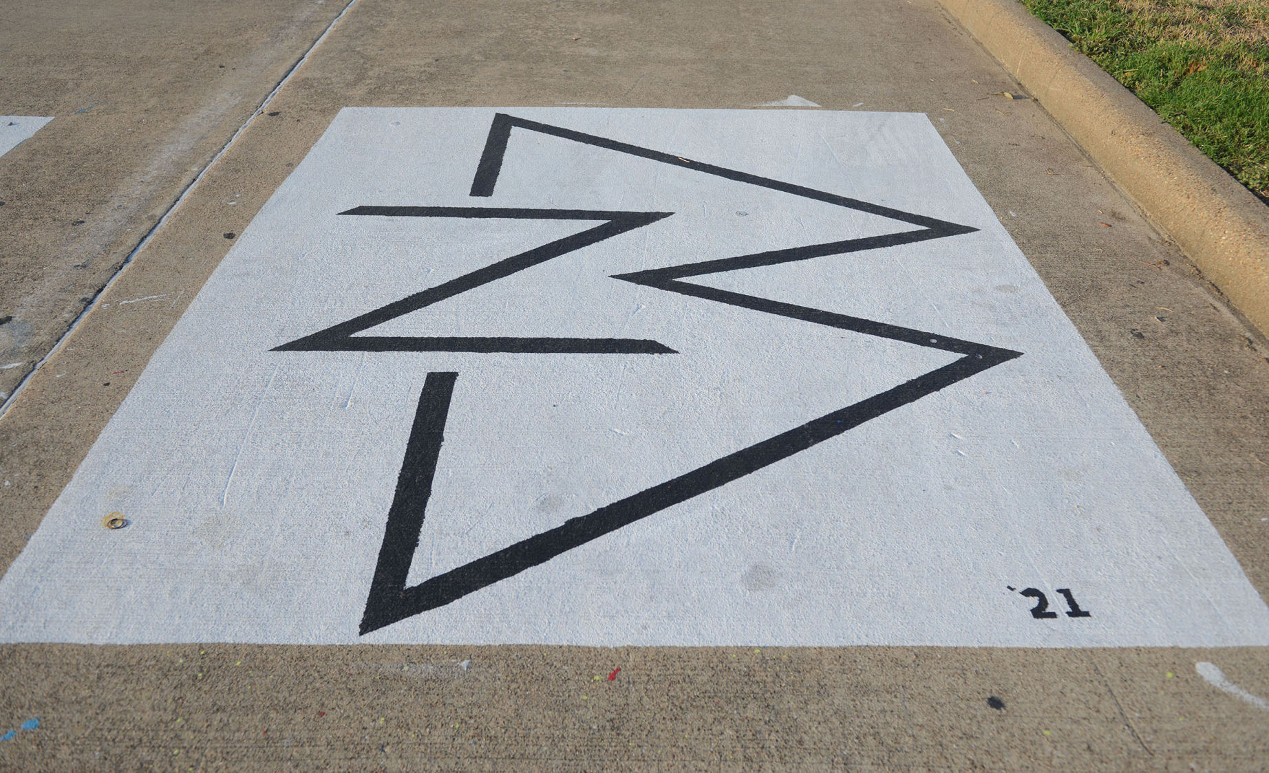 A&M Consolidated HS painted parking spots